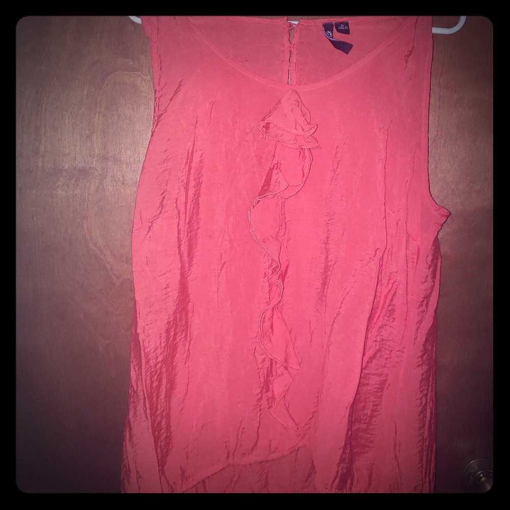 Tangerine Orange Sleeveless Blouse